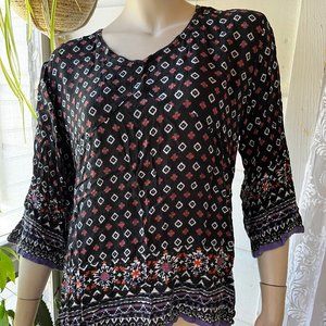 Black gauze hippie shirt - WORLD MARKET